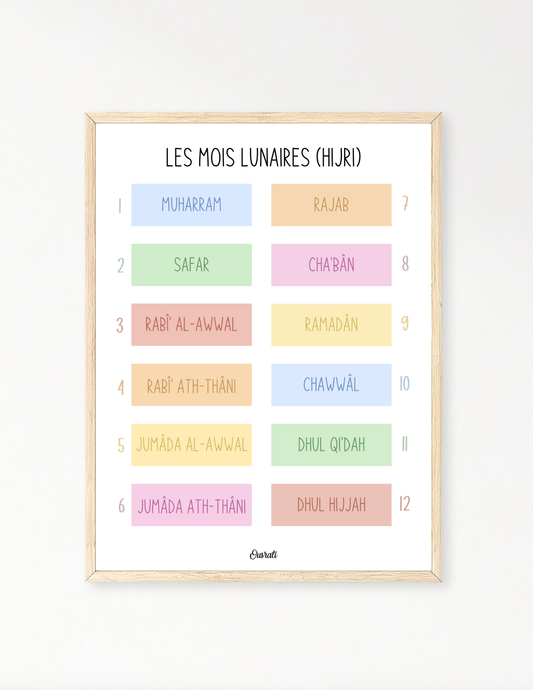 Les mois lunaires (hijri)