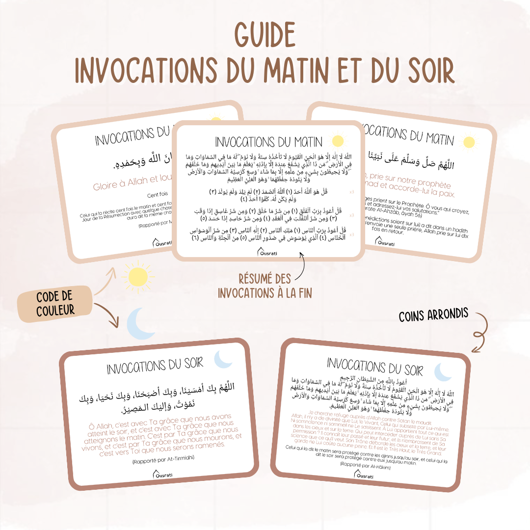 Guide Mes invocations du matin et du soir - Arabe