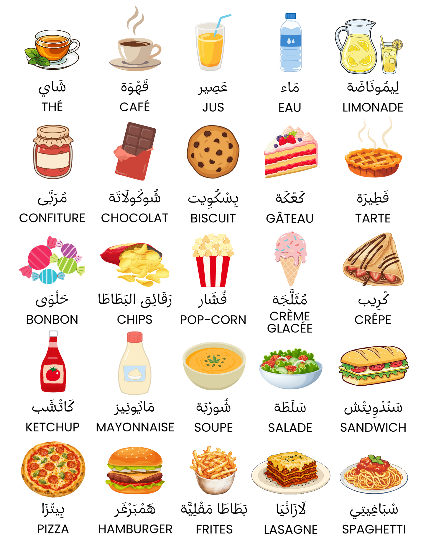 Affiches mots de vocabulaire (fruits, légumes & animaux)