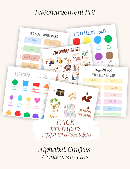 Pack premiers apprentissages - Alphabet, Chiffres, Couleurs & Plus