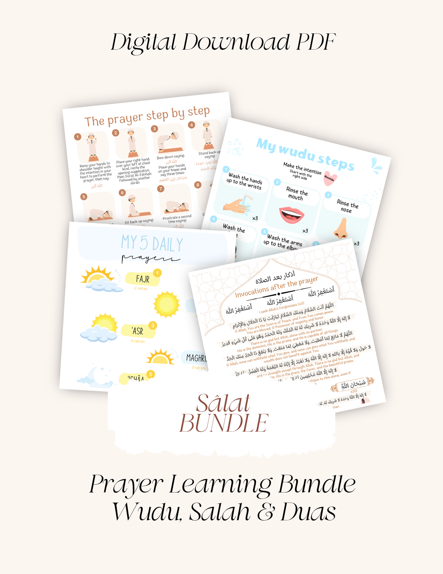 Prayer Learning Bundle – Wudu, Salah & Duas