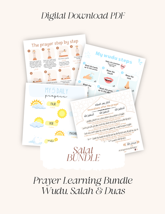 Prayer Learning Bundle – Wudu, Salah & Duas